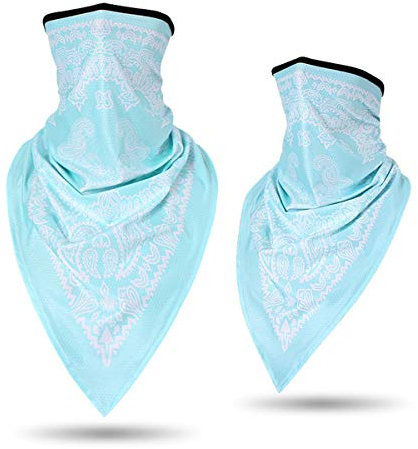 LKXHarleya Moto Bandana Balaclava Femmes Visage Couverture Masque Respirant Demi Visage Masque Cou Chaud Chapeaux d'hiver, Bleu Clair