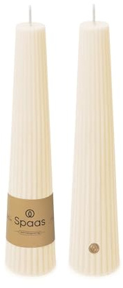 Spaas Gerippte Kerze 25h, elfenbeinfarben