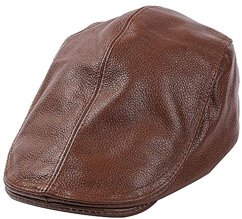 WQZYY&ASDCD Barett Cap Baskenmütze Schirmmütze Mützen Herren Schirmmützen Schlichte Mützen Damen Einlagige Baskenmützen Fashion Hüte-Braun_XL (Über 60Cm)