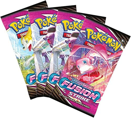 Pokemon Karten Schwert und Schild – 4X Fusion Strike Pokemon Booster Pack – Pokemon Sammelkarten – Englische Karten