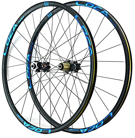 QHYRZE 26 27.5 29 Zoll Mountainbike Scheibenbremsen Laufradsatz Fahrrad Laufrad Set MTB Felge Schnellspanner Nabe 7/8/9/10/11/12 Geschwindigkeit Kassette 1680g Blau (Size : 27.5'')