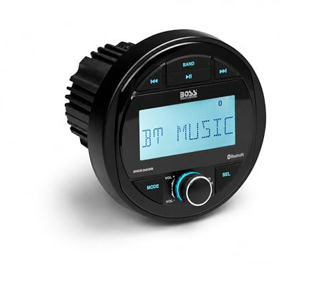 BOSS Audio Systems MGR300B Marine Boat Stereo Gauge Receiver - Bluetooth, No CD DVD Player, AM/FM Radio, IPX5 Weatherproof, USB, MP3
