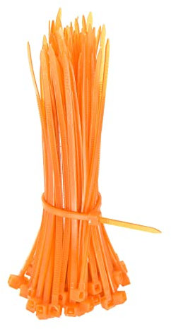 DTGN 3.94x0.1(LxW) Tie Wraps - 100Pack - Good for Furniture Electronic Equipment - Self-Locking Cable Zip Ties - Orange