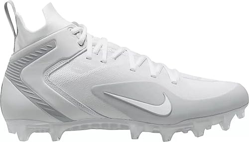 Nike Alpha Huarache 8 Elite LAX Lacrosse Cleats CW4440-011 - Zapatos deportivos para hombre, color negro, blanco/plateado/gris (White/Pure Platinum/Wolf Grey), 45.5 EU