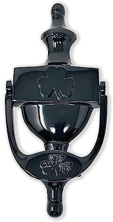 Exclusively Irish Türklopfer für Haustür 20 cm (Kleeblatt Schwarzes Messing)