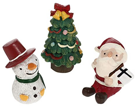 iplusmile 3 Stück Kleiner Weihnachts Aquarium Dekor Resin Figuren Schneemann Weihnachtsmann Tannenbaum Weihnachtslandskap Ornament Für Fischbecken Tischdeko