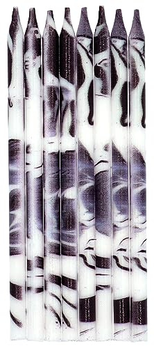 Folat 24195 Candele per torta - Candele Marmo Nero - 10 cm - 24 pezzi - Decorazioni Torta adatto Feste di Compleanno, Anniversario, Matrimonio, Baby Shower