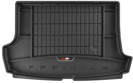 FROGUM ProLine 3D Gummimatte Exklusive Auto Kofferraummatte Kofferraumwanne mit Logo für Volkswagen T-ROC ab 2017 | Bequemer Organiser | Die höchsten Kanten | Elegantes Design