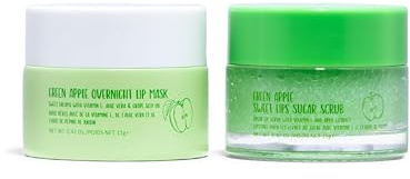 W7 Sweet Dreams Lip Scrub & Overnight Lip Mask Duo - 2 Piece Gift Set - Apple Flavour - Exfoliate, Condition, Soothe & Hydrate