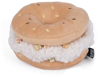 CHEWFFON Hund Plüsch Quietschspielzeug Bagel Form | Interaktiv, Welpen Schnüffelspielzeug, Puzzle Anreicherung Spielzeug, Leckerli Puzzle, Für Kleine und Mittlere Hunde