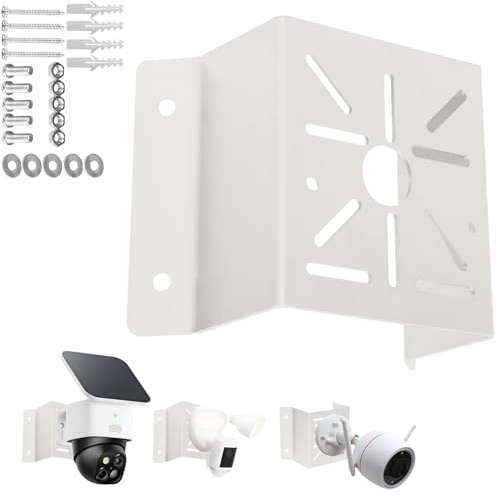 cammount Soporte de montaje en esquina de pared exterior de metal sólido para sistemas de vigilancia, soporte de esquina para instalar cámaras de seguridad para alcanzar un ángulo de visión más amplio