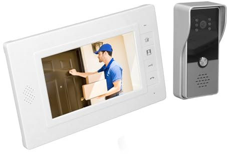 Video-Gegensprechanlage, Gegensprechanlage für Haus, Farb-HD-Smart-Kabel-Video-Gegensprechanlage, 7-Zoll-Video-Türsprechanlage, Gegensprechanlagen, Kabellos, für Zuhause für