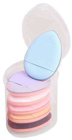 Fingerpuff – fingerpuff foundation set med 6, mjuk skönhet makeup mixer puff för foundation, ansiktspulver, under ögoninställning, kosmetiskt verktyg