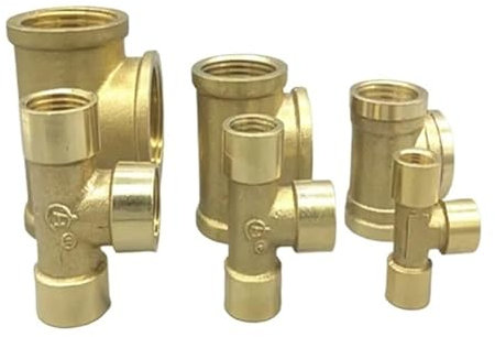 Messingrohr-Sanitäranschluss, 1/8 Zoll, 1/4 Zoll, 3/8 Zoll, 1/2 Zoll, 3/4 Zoll, 1 Zoll Innengewinde, 3-Wege-T-Stück, T-Adapter, Koppler-Anschluss(1/2)