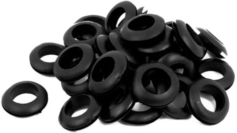TA-VIGOR 16mm Rubber Grommets 30Pcs Black Cable Wire Protectors | Conductor Wiring Blanking Gasket Ring Grommets, Electrical Cable Hole Plugs for Protecting Wires, Cables and Plugs