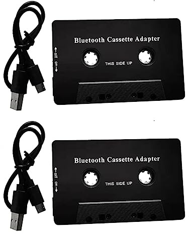 Kznifmk 2X Universal Cassette Bluetooth 5.0 Audio Car Tape Aux Adaptador Estéreo con Micrófono para Teléfono MP3 AUX Cable Reproductor de CD