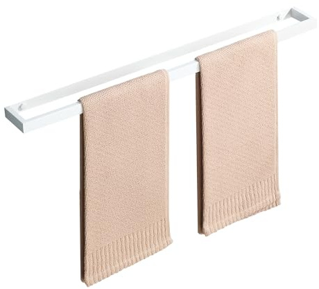 SAYAYO 60cm Handdukshållare, Väggmonterad SUS 304 Rostfritt Stål Handduksstång för Badrum och Kök, Vitt,Skruvmontering EGJF060-W
