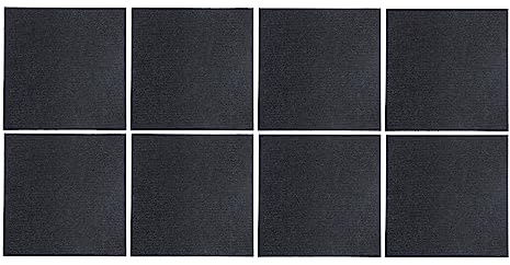 Piastrelle autoadesive per Moquette, 8 Pezzi, 12 x 12 Pollici, Piastrelle per Pavimenti per Ufficio e casa, Antiscivolo, Staccabili e attaccabili, Lavabili (Nero)