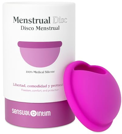 Disco mestruale riutilizzabile, 100% silicone medico, piacevole al tatto, taglie S e L, protezione per 12 ore, adatto per un flusso sanguigno forte, senza pressione, ecologico, ipoallergenico