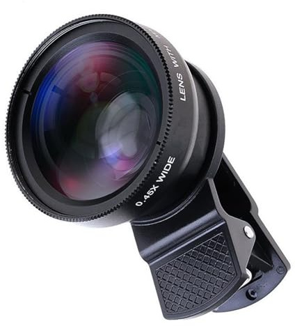 1. Objectif macro réglable 0,45 x avec support à clipser pour smartphone photographie objectif téléphone pour prise de vue rapprochée