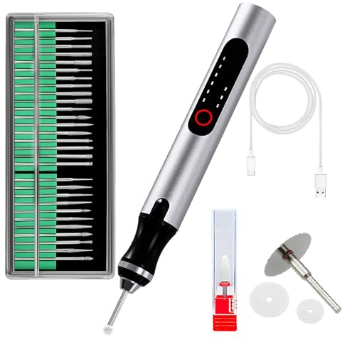 Kit di penna per incisione wireless, strumento di precisione per artisti e fai da te, per incidere giada, legno, metallo, chip telefonici lucidanti, liscio e potente con macchina per incidere il legno