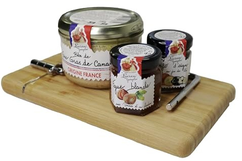 Lucien Georgelin - Geschenkset Foie Gras 274 g (1 Block Foie Gras, französische Herkunft 180 g + 2 Konfits 47 g)