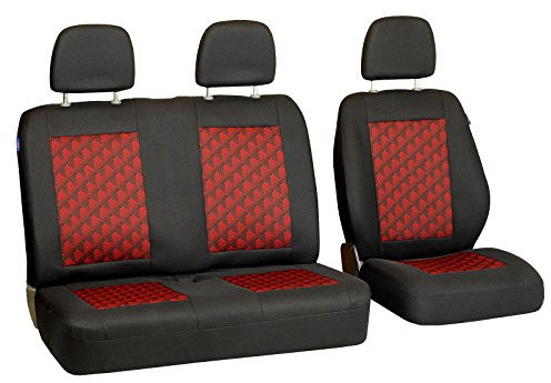 Zakschneider T6 Sitzbezüge - Set 1+2 - Farbe Premium Schwarz-rot Effekt 3D