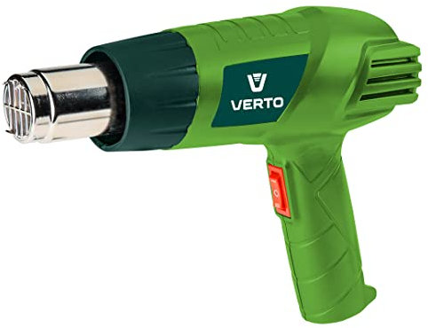 Verto - Pistola termica da 1500 W elettrica per rimozione vernici e saldatura materiali termoplastici, temperatura max 500 °C, protezione bimetallica