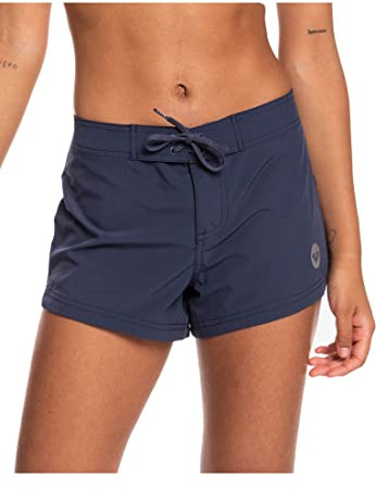 Roxy Women's 2 Boardshorts – UPF 50+ Quick-Dry 4-Way Stretch Recycled Swim Shorts, Bikini Cover-Up, Mood Indigo, Large