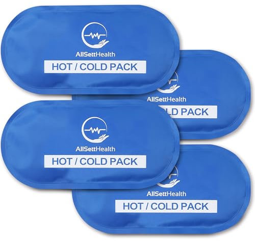 4X Ice Pack for Injuries | Cold Compress, Gel Reusable Ice Packs for Injuries, 27cm x 13cm | 4 Pack Blue