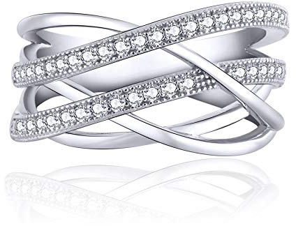 JO WISDOM Anelli Argento 925 Donna con AAA Zirconia Cubica