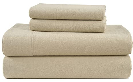 LANE LINEN 100% Cotton Twin Flannel Sheet Set - Brushed for Extra Softness - Warm & Cozy Cotton Bed Sheets Set, 15 Deep Pocket Twin Sheets Set - Linen