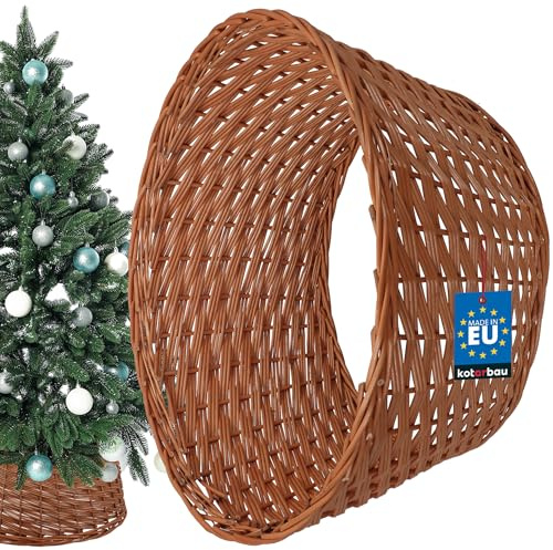 KOTARBAU® Weihnachtsbaum Rock aus Weide Ø 55 cm Weihnachtsbaumkorb Weihnachtsbaumständer Hülle Deko Tannenbaumständer Standfuß Naturfarbe Christbaumständer aus Rattan Natur
