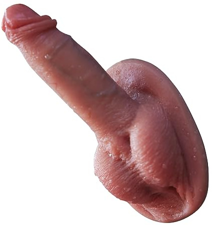 Reproduction Real Handmade Dildo, Realistic Dildos with Shaped Balls, Soft and Flexible Double Layer Silicone Penis for Hands-Free Play, G Spot Penis Adult Sex Toy(Puppy)