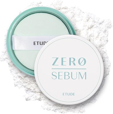Etude House Zero Sebum Drying Powder 4g New (21AD) | Lightweight Oil Control No Sebum Loose Face Powder with 80% Mineral | Long Lasting for Setting or Foundation