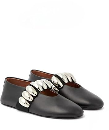 Longwenxuan Mary Jane Ballerinas für Damen, mit Schnallenriemen, runder Zehenbereich, metallische Pailletten, Slipper, weiche Anzugschuhe, schwarz metallic, 37.5 EU