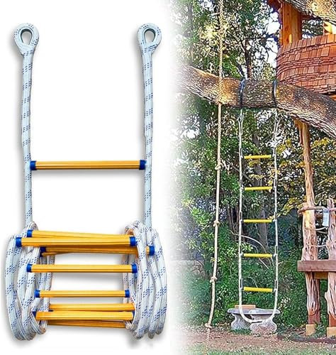 SHENJIA Emergency Rescue Ladder, Soft Rope Fire Escape Ladder For Window And Balcony, Non-Slip Safety Rope Ladder, 2-8 Story Reusable Fire Ladder(Size:10m/39.37inch)