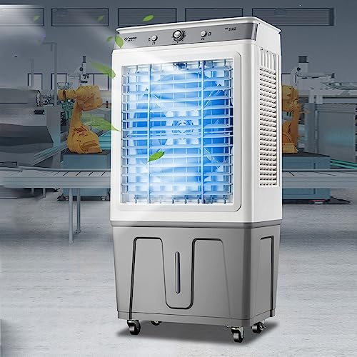Aire Acondicionado Portátil Enfriador De Aire Evaporativo Portátil Enfriador De Pantano con 4 Cajas De Hielo,3 Velocidades | Tanque De Agua De 7 Galones,para El Hogar,la Oficina 6000M³/H Knob-Type