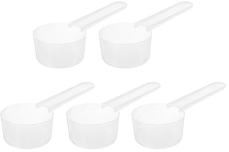 uxcell 5Pcs Plastic Measuring Spoons 15g/30ml Table Spoon Powder Scoops Spoon for Measuring Coffee Protein Powder Spices, Clear