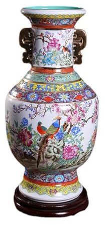 RKVXCJHDR Fuente Cerámica China Antigua esmaltada, jarrones de cerámica for el hogar, Adornos de Porcelana, jarrones de pie Fuentes Lnteriores