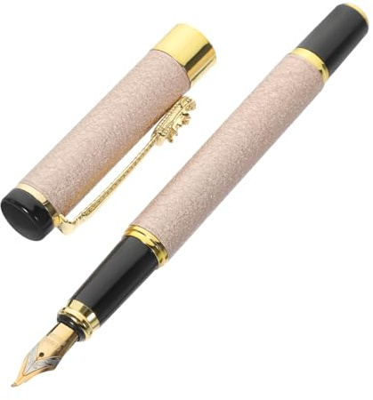 COHEALI Kalligrafie Füllfederhalter Klein Mattierte Metalloberfläche Feiner 0,7mm Schreibstift Mit Kappe Tragbarer Multifunktionsstift Für Büro Schule