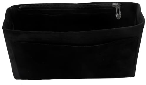 banbeln Handtaschen Organizer für Damen, Taschenorganizer Einsatz für Handtasche, leicht mit Reißverschlusstasche, weiches Stofffutter (Black, SM)