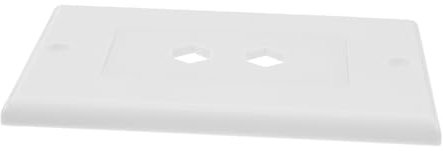 Uonlytech Plaque Murale pour Haut-Parleur, Connecteur Audio 2 Postes, Double Port, Abs, avec Vis, pour Installation Audio Domestique et Commerciale