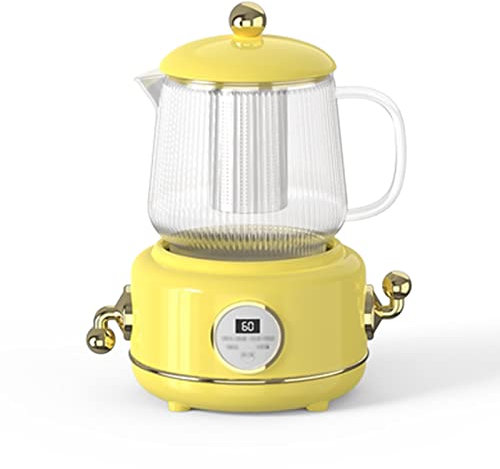 KXQYIKYI Hervidor eléctrico Retro de Vidrio, 400 W, 0,6 l, dispensadores de Agua Caliente, hervidor de Agua con protección de Apagado automático, Sopa para hervir en seco, estofado, Postre, té, café,