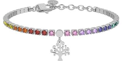 KIDULT - Bracciale Donna - Bracciale tennis multicolor con albero della vita - 732325