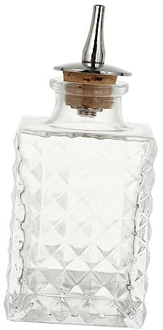 Amosfun Glass Absinthe Decanter and Beverage Dispenser 90ml with Lid, Textured Glass Wine Bottle for Whiskey Mixing, Home Bar Cocktail Use