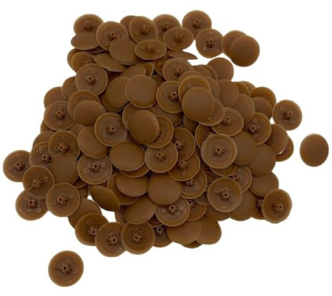 Bifix™ TEAK BROWN Screw Pozi Phillips Cover Caps Snap On 6-8g Pz2 Ph2 Push Fix Screws - Pack of 100