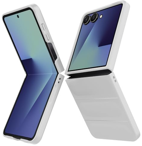 BonYonka Hülle Kompatibel mit Samsung Galaxy Z Flip 7, Hard PC Stoßfest Schutzhülle Kratzfest Rugged Cover, Rundumschutz Schutzhülle mit Kameraschutz, Weiß