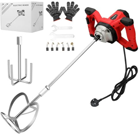 WingFly Concrete Cement Mixer, 3100W Handheld Paint Mixer, Electric Paddle Mixer with 6 Speed, M14 Mixing Rod, Portable Cement Mixer for Mixing Mortar, Cement, Concrete, Paint, Plaster