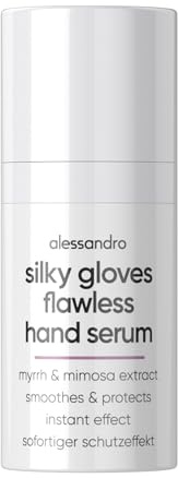alessandro Silky Gloves Flawless Hand Serum - Schützend & glättend für gepflegte Hände - Mit Mimose & Myrrhe Extrakt - Schutz vor freien Radikalen - Ölfreie Formel, nicht fettend - Vegan - 15ml
